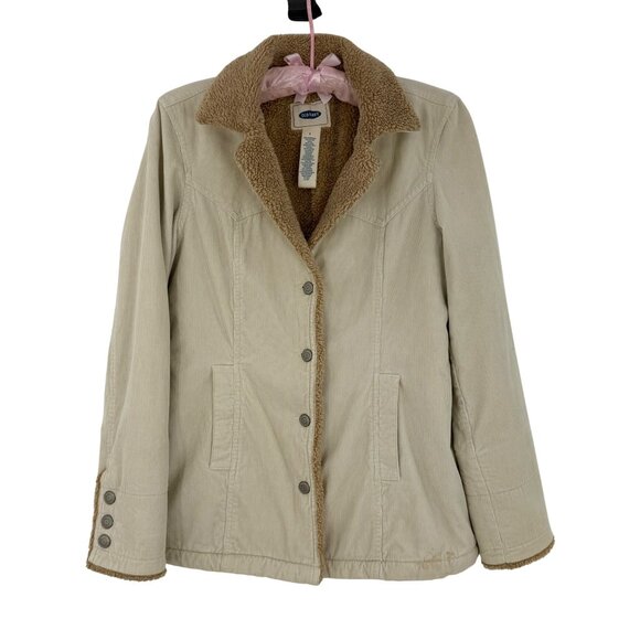 Y2K Old Navy Corduroy Sherpa Lined Jacket Coat Vintage Gorpcore Utility S - Picture 13 of 16